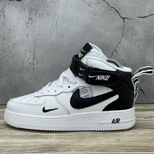 Nike Air Force High Black / White С МЕХОМ