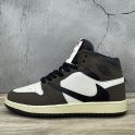 Nike Air Jordan 1 Hight Brown & White С МЕХОМ