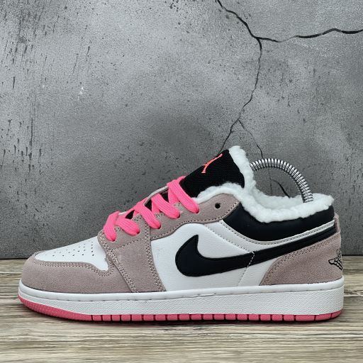 Nike Air Jordan Low Black / Pink С МЕХОМ