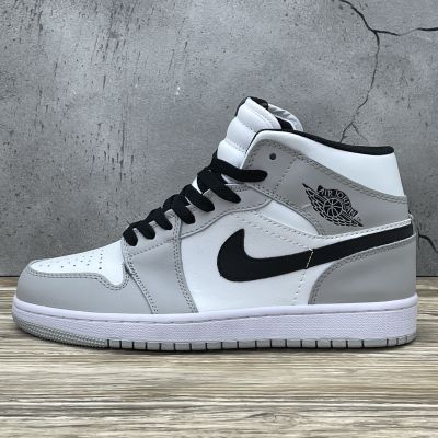 Nike Air Jordan 1 Hight Grey / White С МЕХОМ