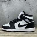 Nike Air Jordan 1 Hight White / Black С МЕХОМ