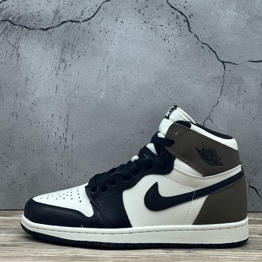 Nike Air Jordan 1 Hight White / Brown С МЕХОМ