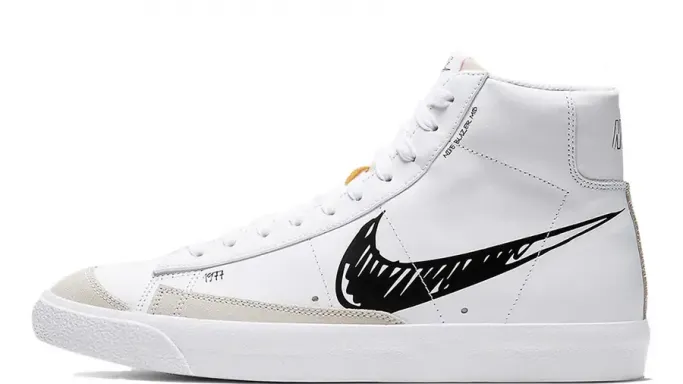 Nike Blazer Mid 77 White Black Sketch