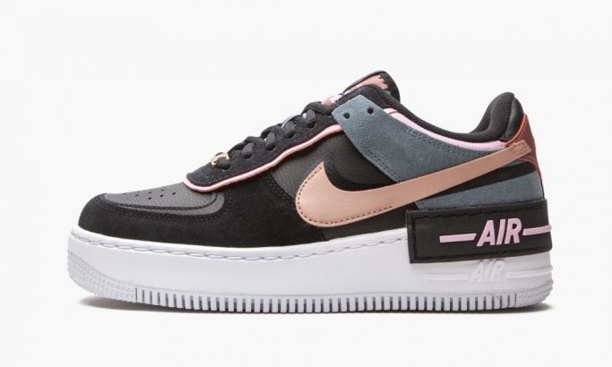 Nike Air Force 1 Low Shadow Black Light Arctic Pink Claystone Red