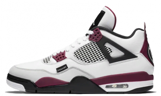 Nike Air Jordan 4 White Neutral Grey Bordeaux x PSG