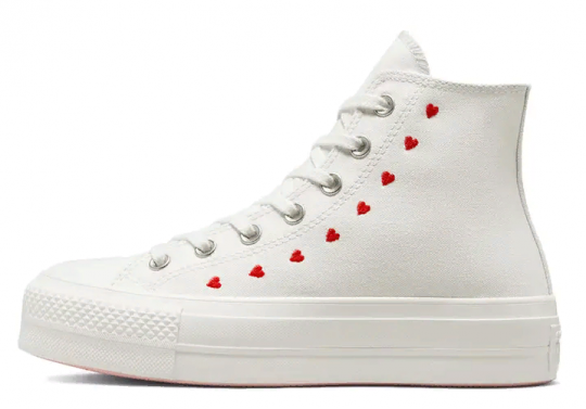 Converse Chuck Taylor All-Star Lift Hi White Red